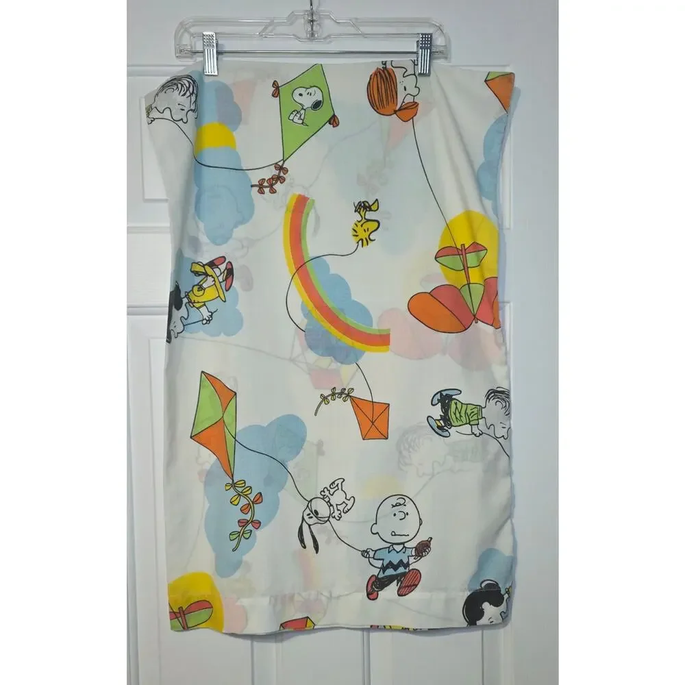 VTG Charlie Brown Pillowcase (1) Snoopy Lucy‎ Peanuts Flying Kites Standard